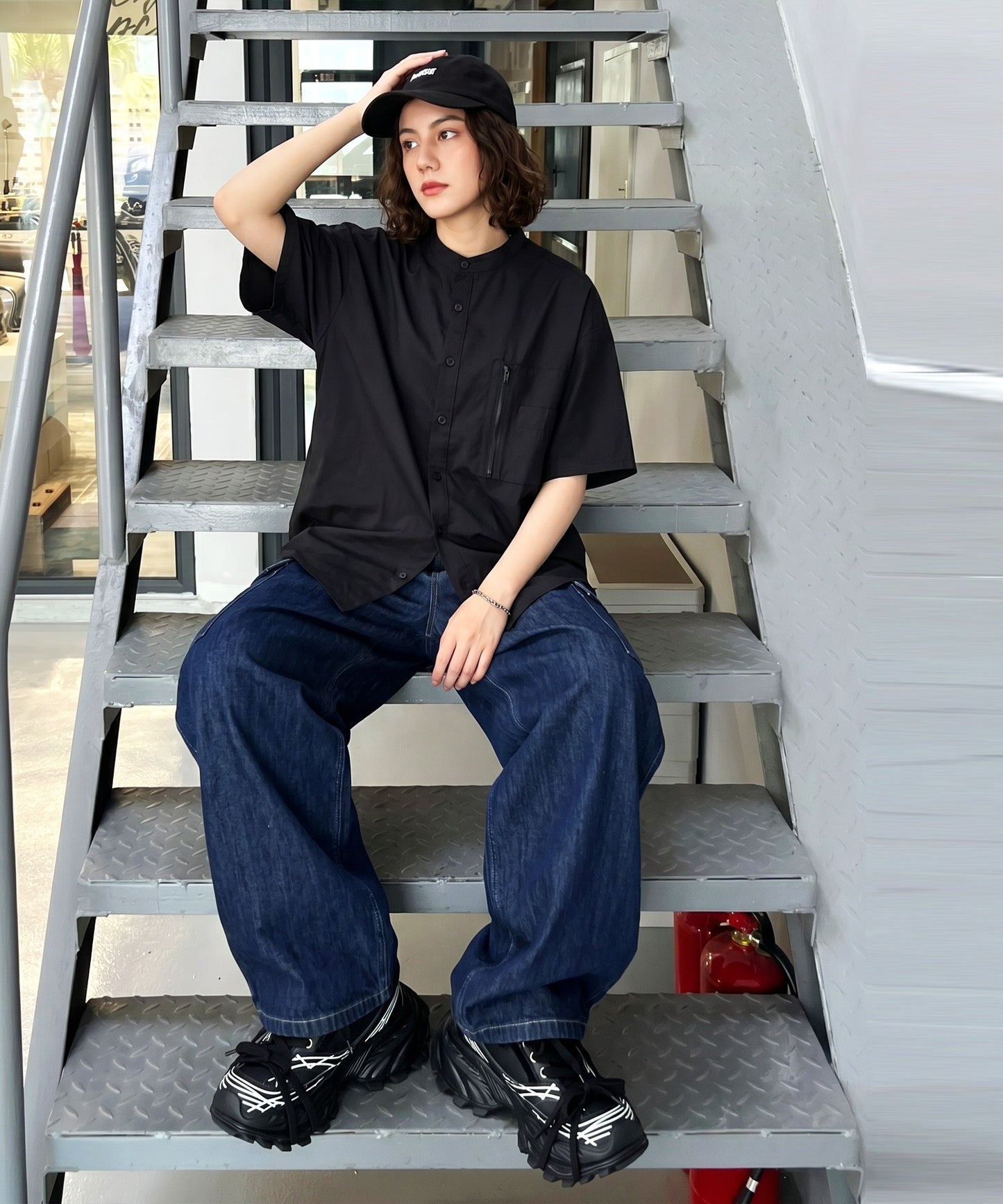 ATELIER WORKS Oversized Cotton Blend Shirt Ladies