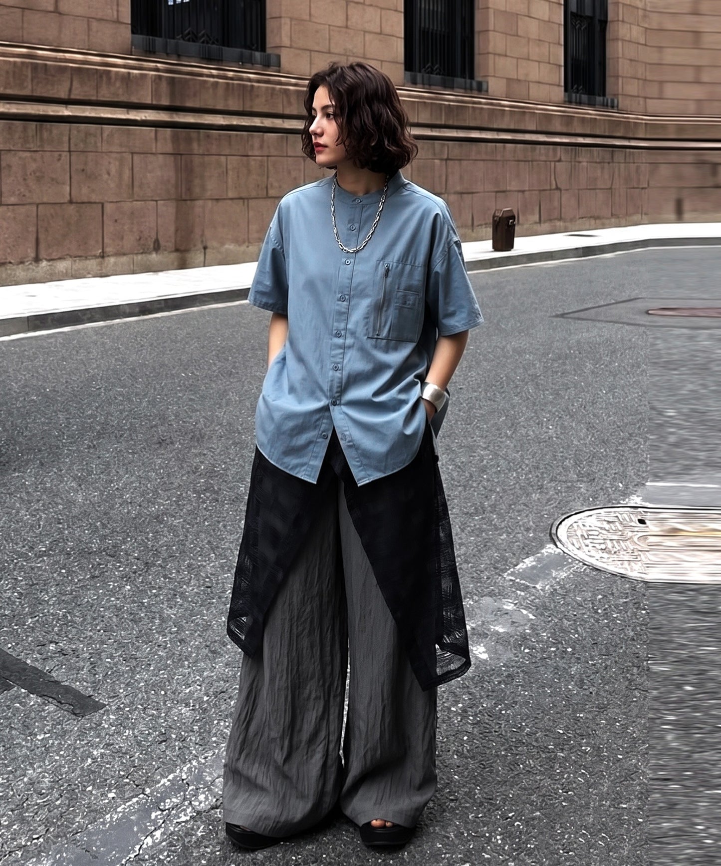 ATELIER WORKS Oversized Cotton Blend Shirt Ladies