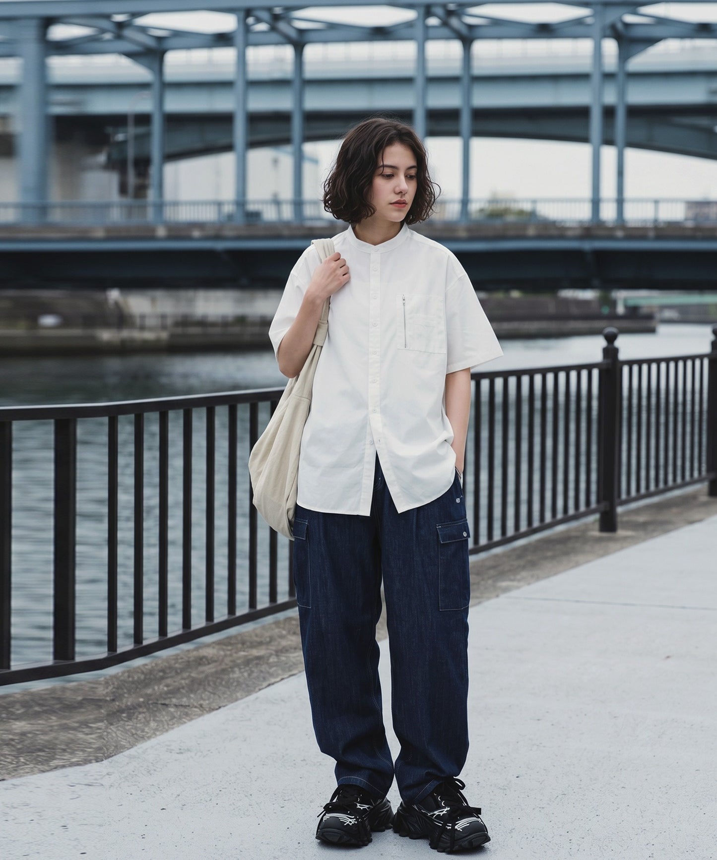 ATELIER WORKS Oversized Cotton Blend Shirt Ladies