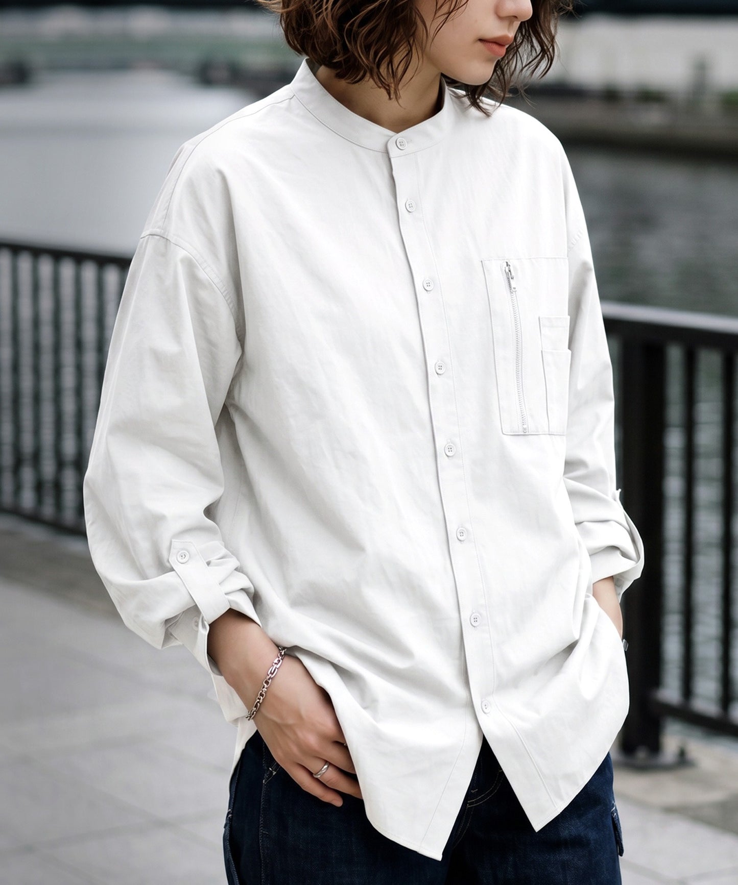 ATELIER WORKS Oversized Cotton Blend Shirt Ladies