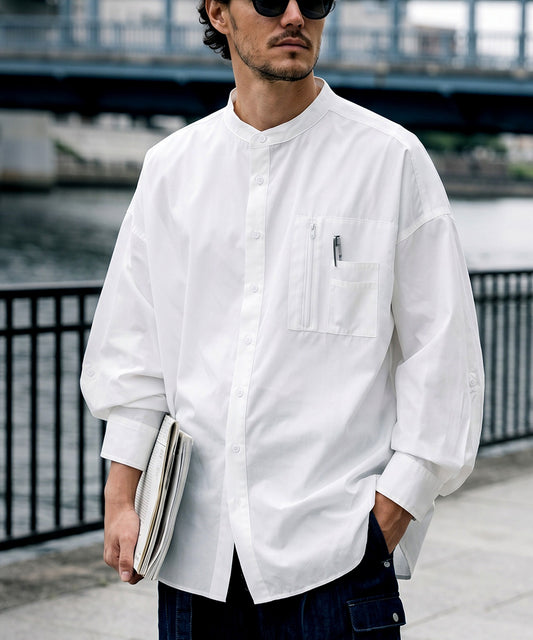 ATELIER WORKS Oversized Cotton Blend Shirt Men’s