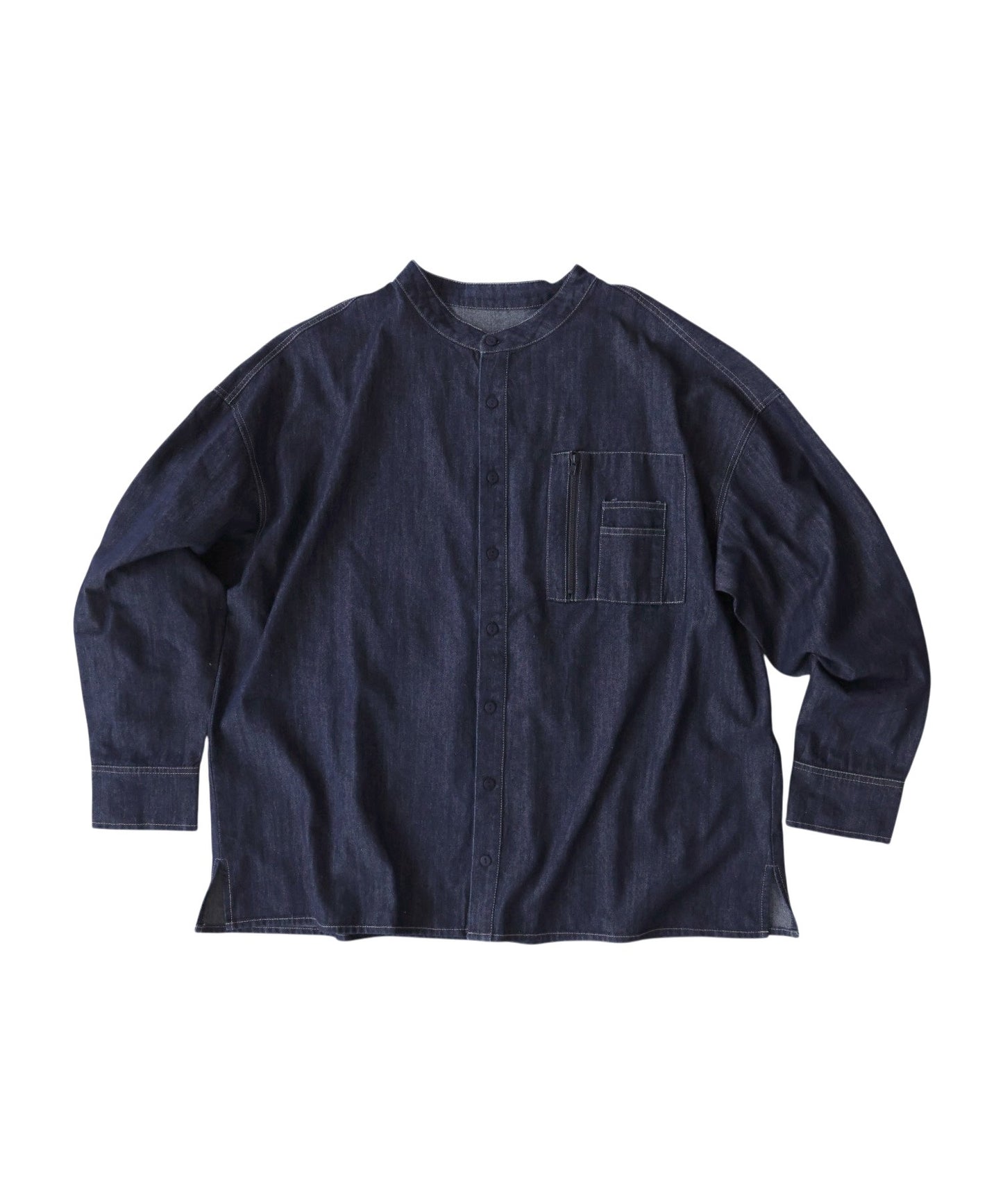 ATELIER WORKS Denim Shirt With Chest Pocket, Pen Holder, And Contrasting Stitching Men’s