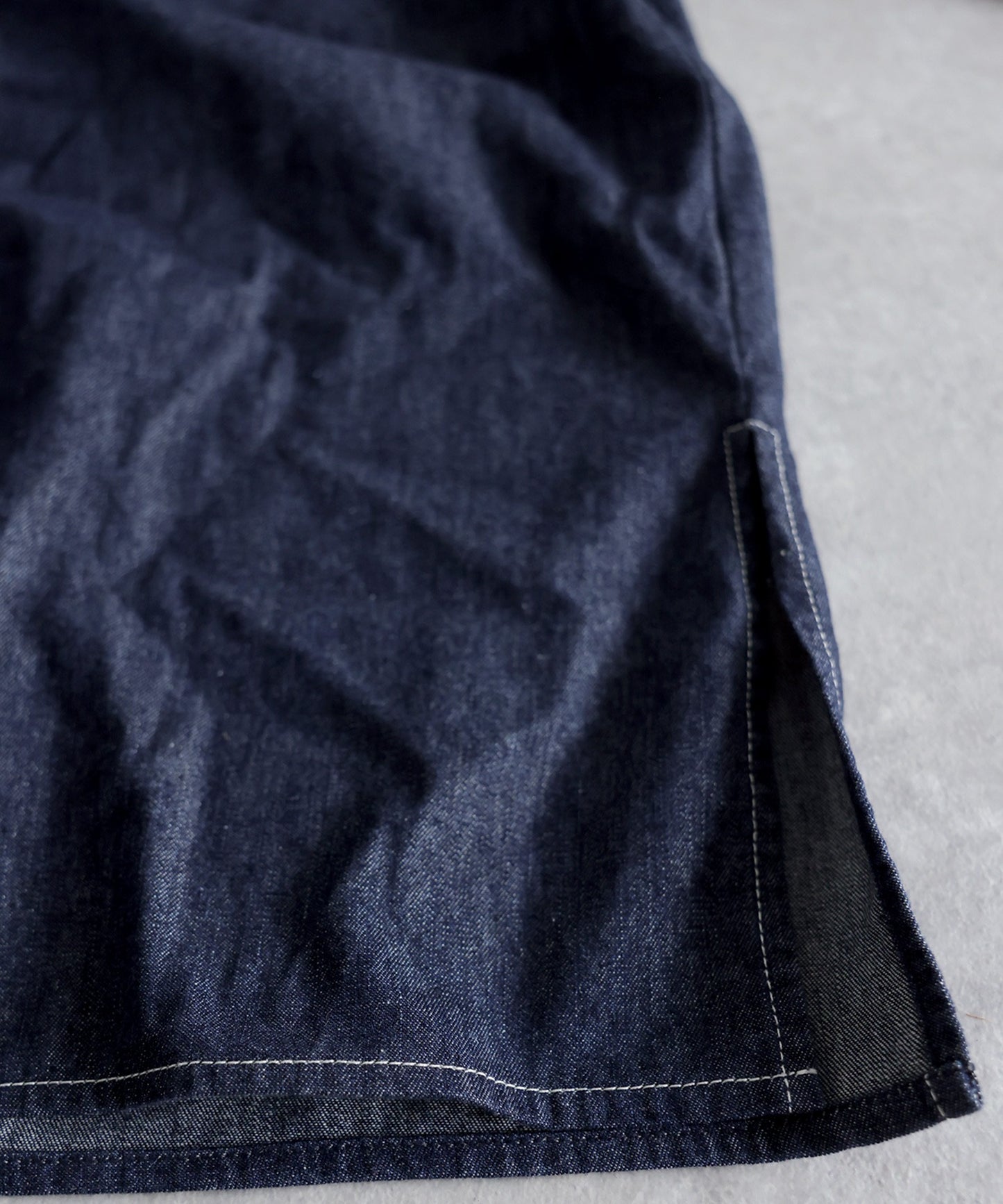 ATELIER WORKS Denim Shirt With Chest Pocket, Pen Holder, And Contrasting Stitching Ladies