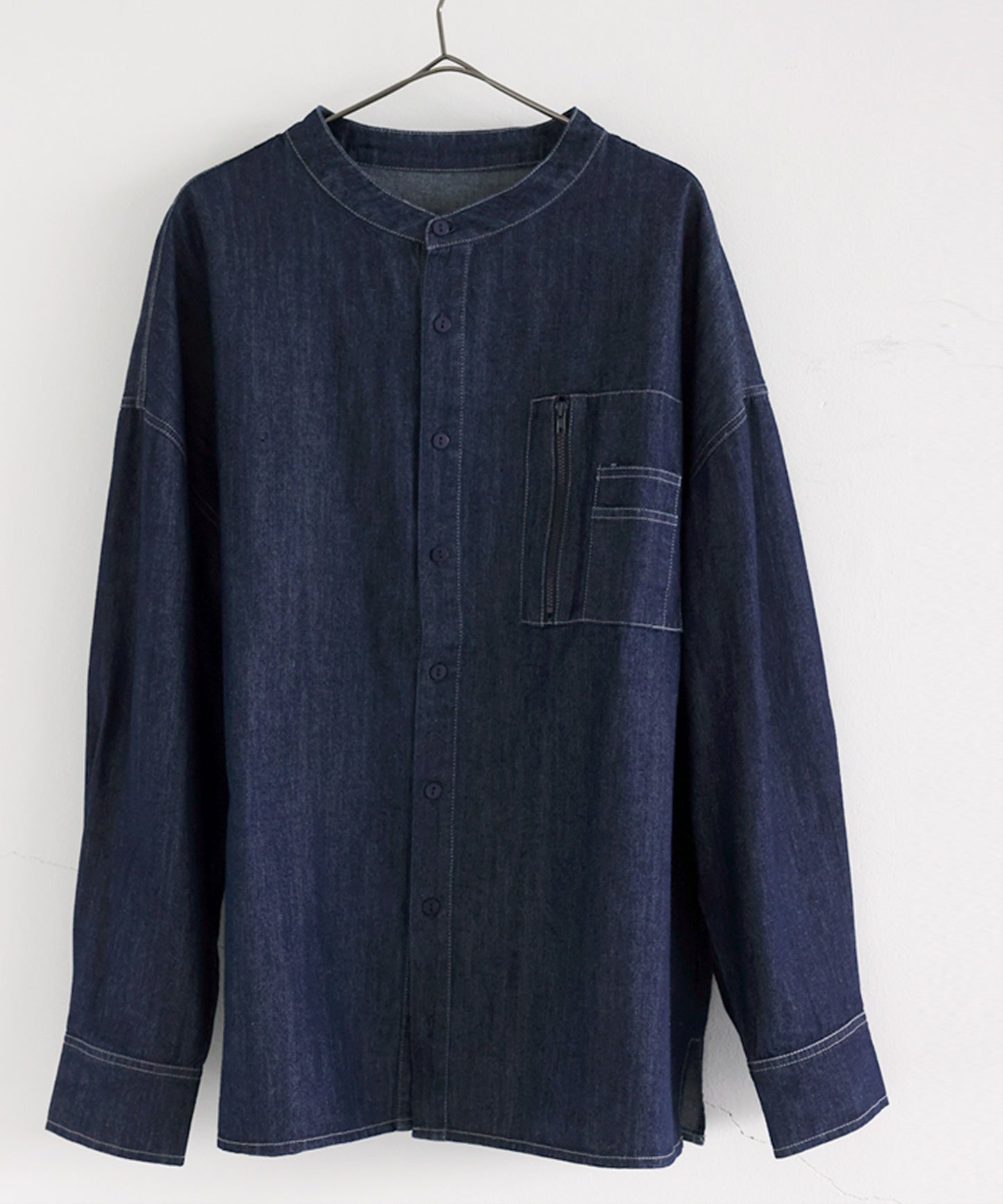 ATELIER WORKS Denim Shirt With Chest Pocket, Pen Holder, And Contrasting Stitching Men’s