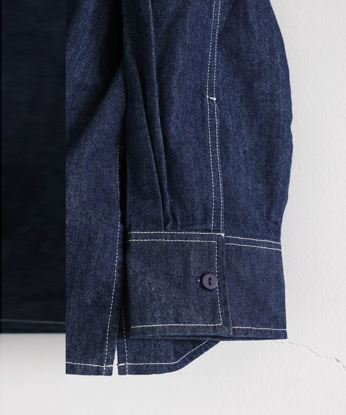 ATELIER WORKS Denim Shirt With Chest Pocket, Pen Holder, And Contrasting Stitching Men’s