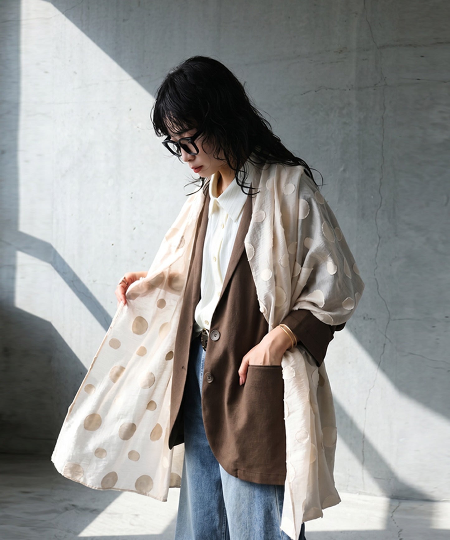 NUUUII Polka Dot Hooded Stole Ladies