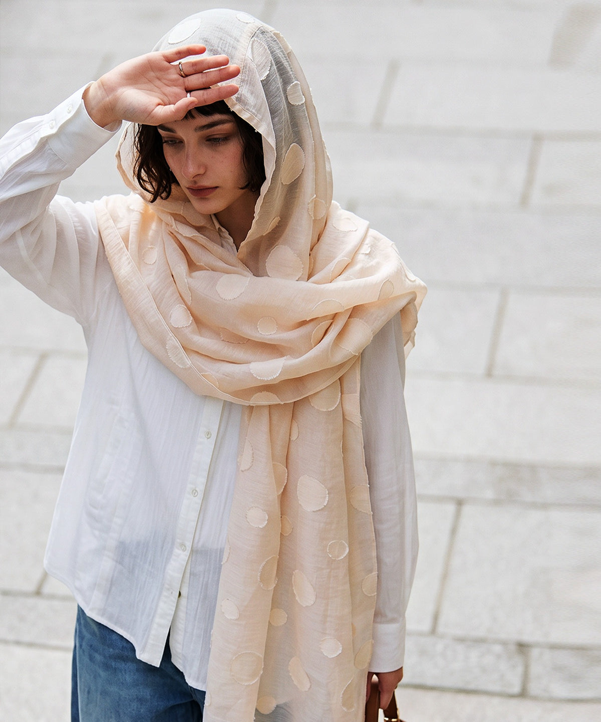 NUUUII Polka Dot Hooded Stole Ladies