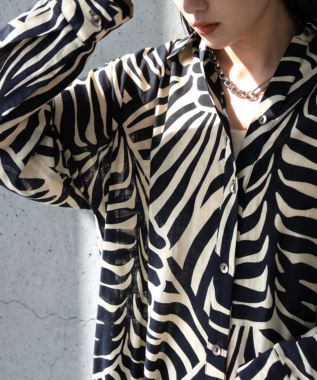 NUUUII Leaf Pattern 100% Cotton Shirt Dress Ladies