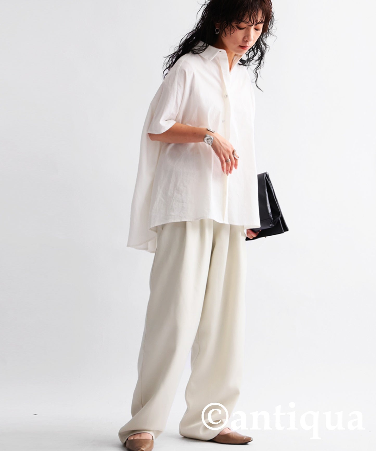 Cotton drape shirt women's tops