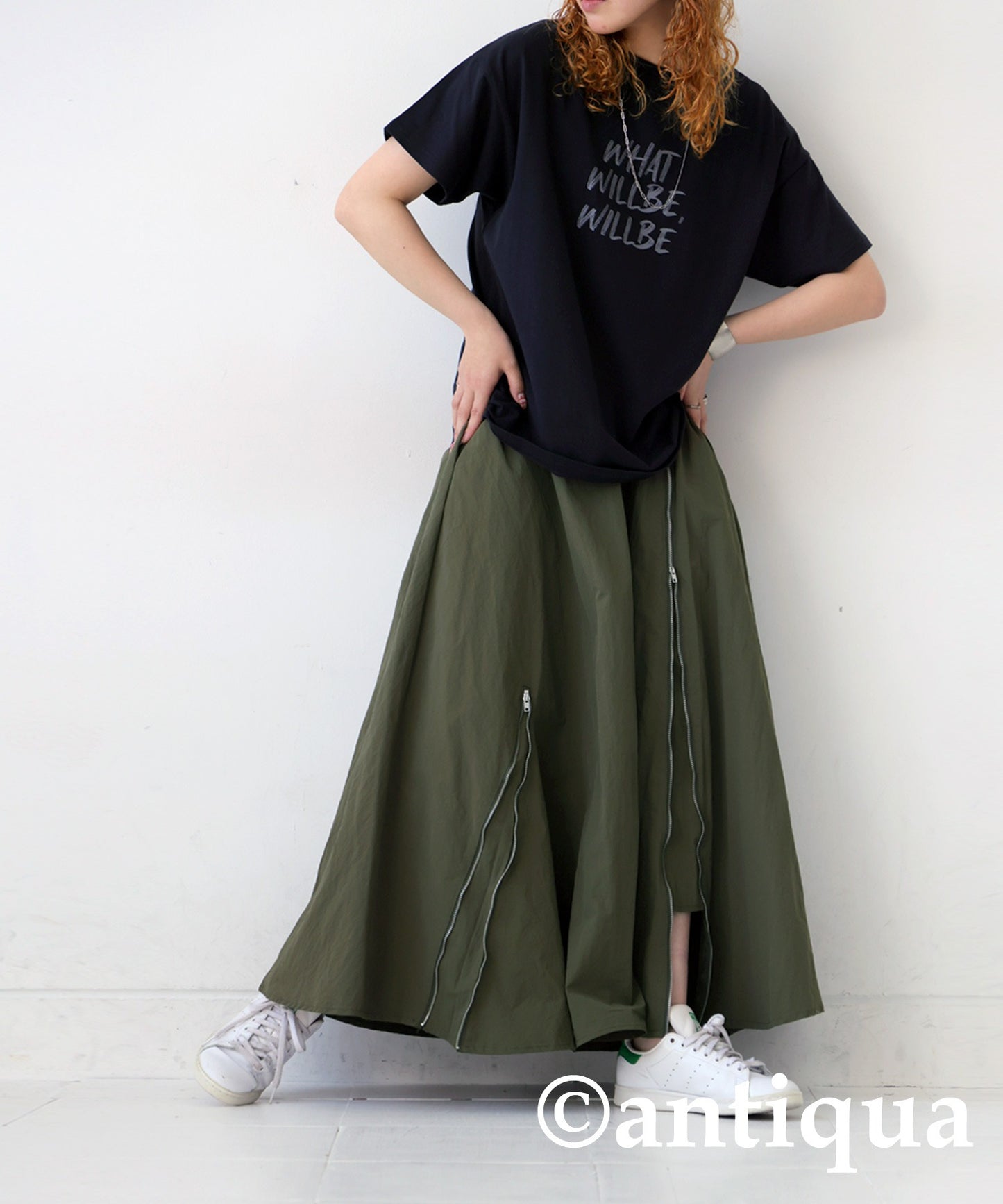 Water -Repellent Flare Zip Skirt Ladies