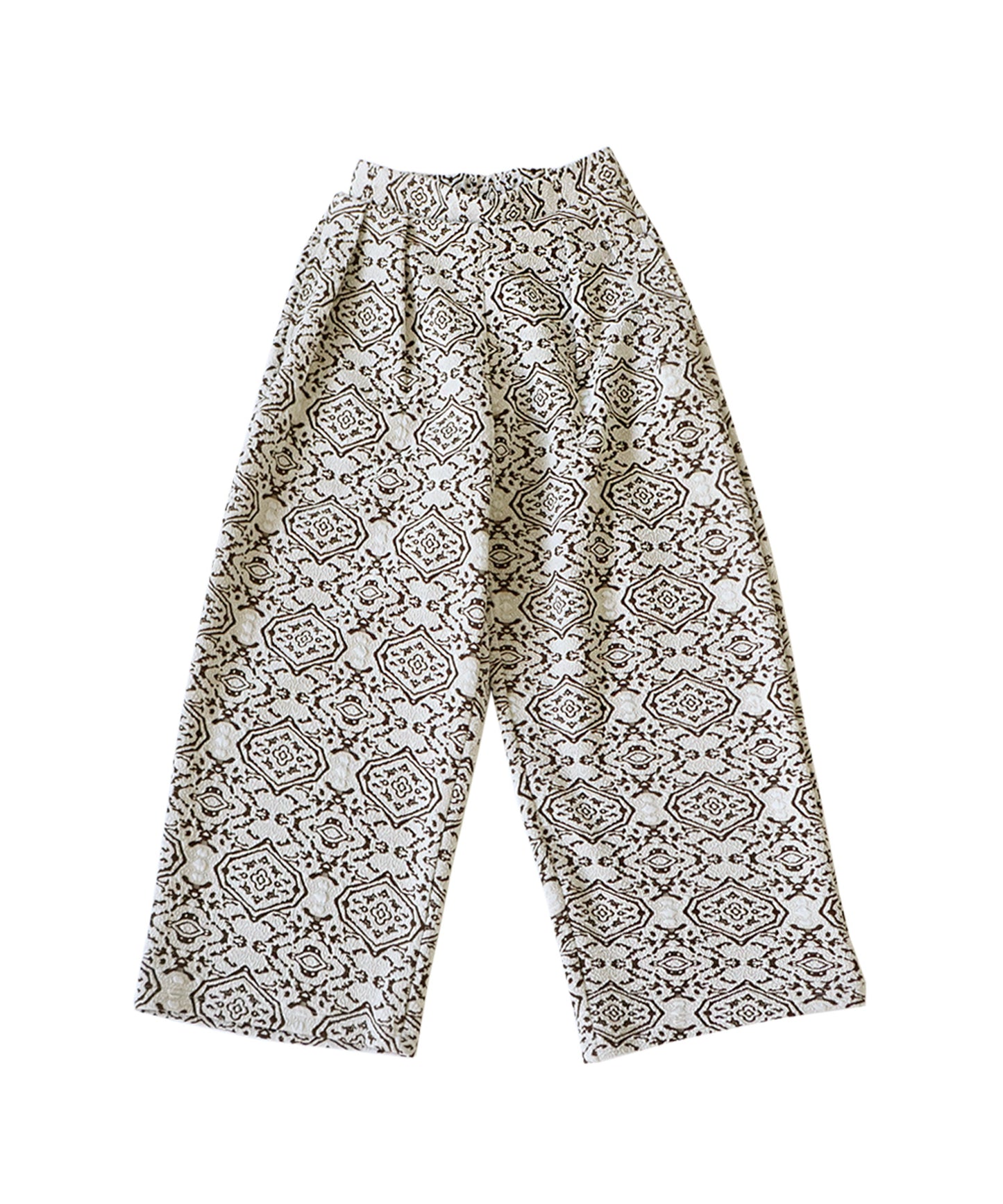 Damask pattern jacquard wide pants Ladies