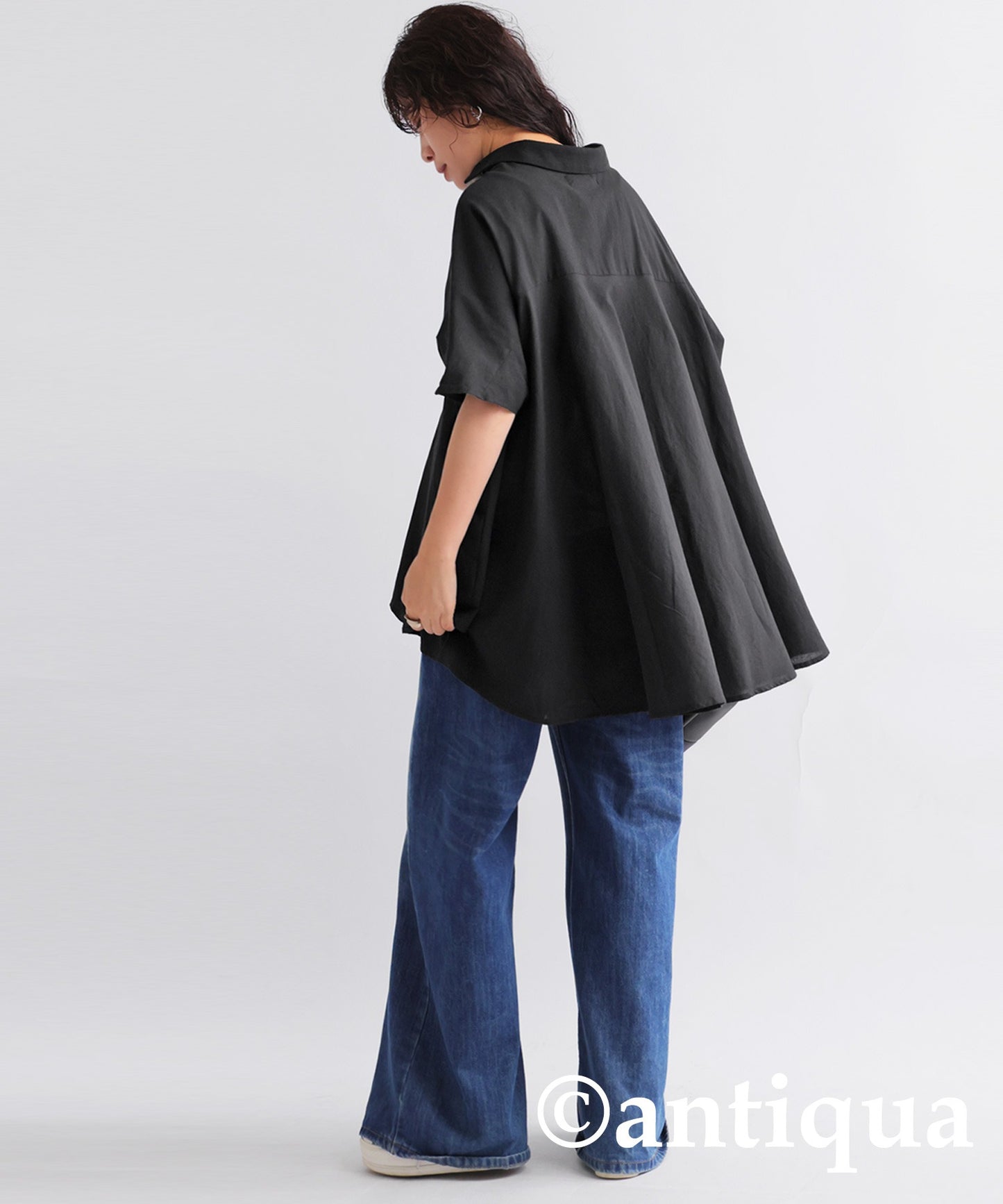 Cotton drape shirt women's tops