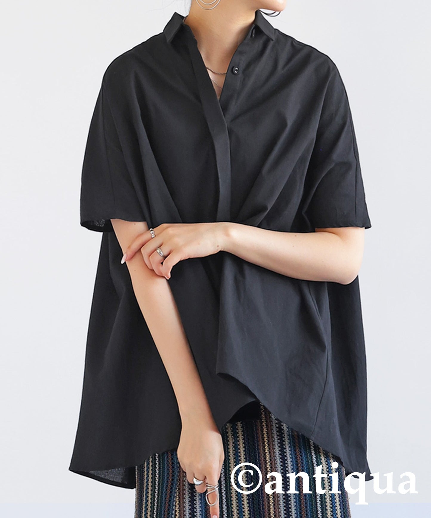 Cotton drape shirt women's tops