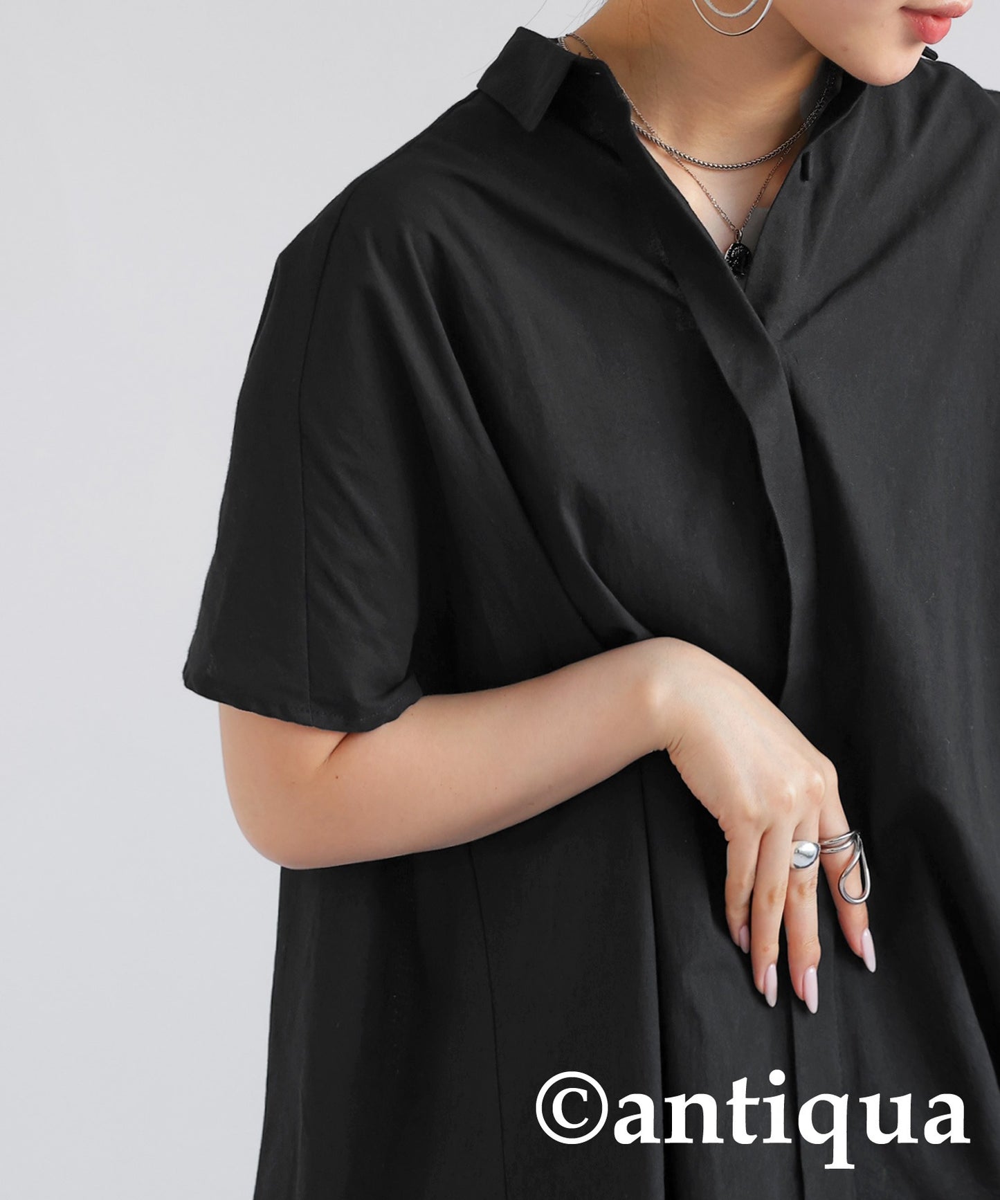 Cotton drape shirt women's tops