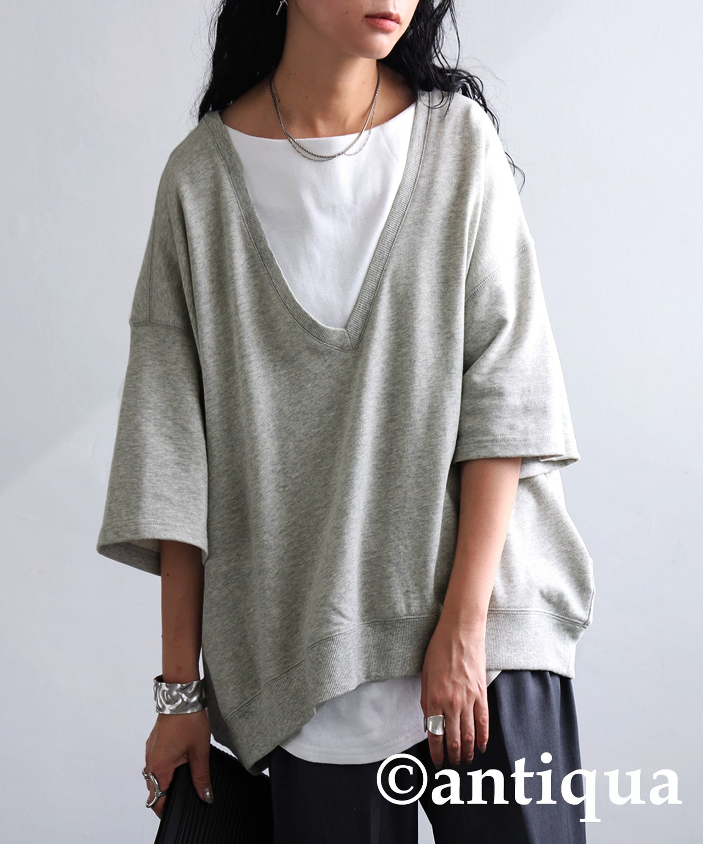 Pile fabric Short Sleeve sweatshirt Ladies