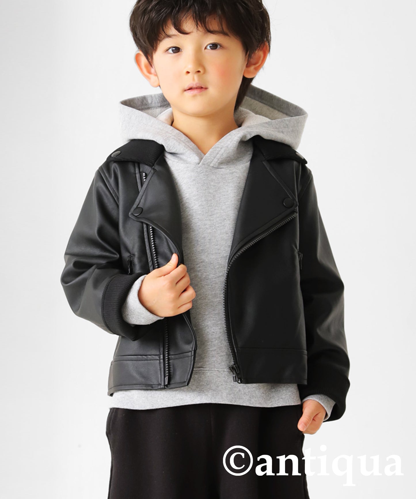 Vegan Leather Hoody Jacket Kids