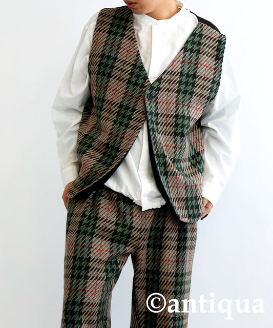 Check Pattern Vest Men's