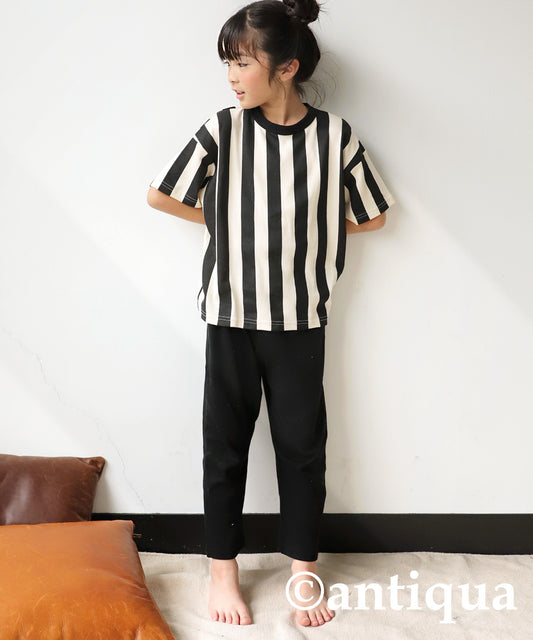 100%cotton striped pattern short sleeve room wear Kids