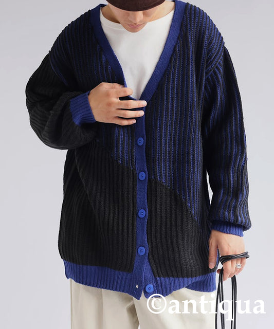 Color Knit Cardigan Men's