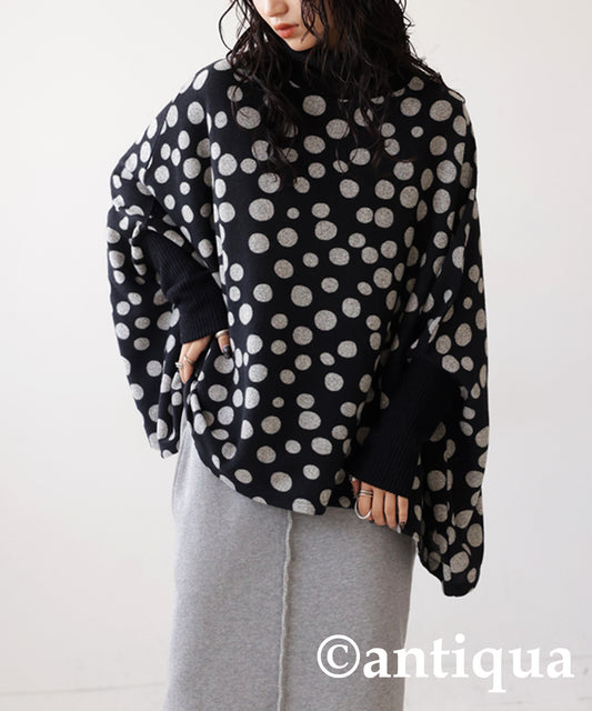 Polka Dots Dolman Knit Ladies