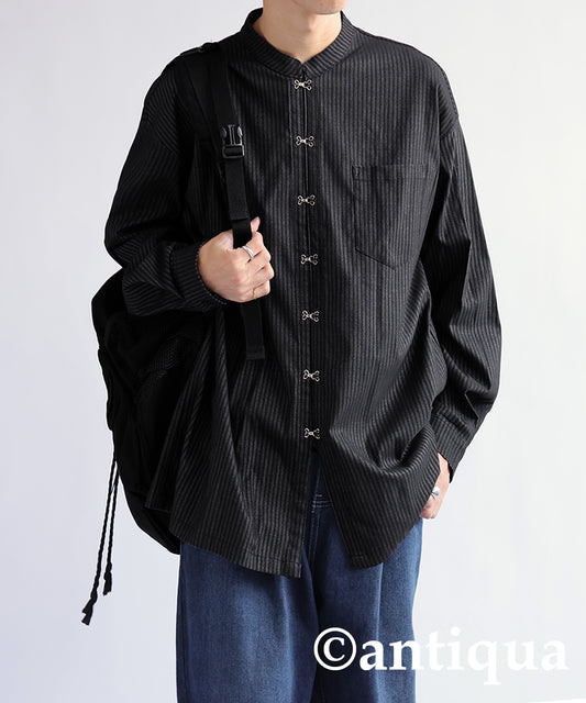 China-style striped shirt Men's