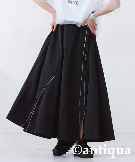 Water -Repellent Flare Zip Skirt Ladies