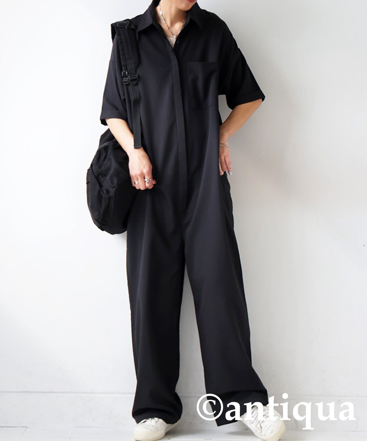 Short -Sleeved Jumpsuit Ladies