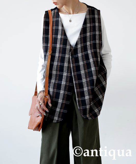 Checkd pattern Vest Ladies