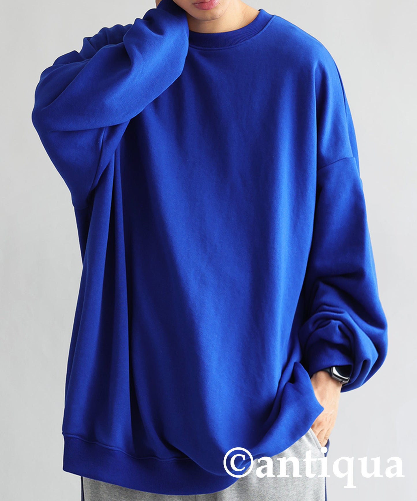 Men's loose-fitting sweatshirt long sleeve plain