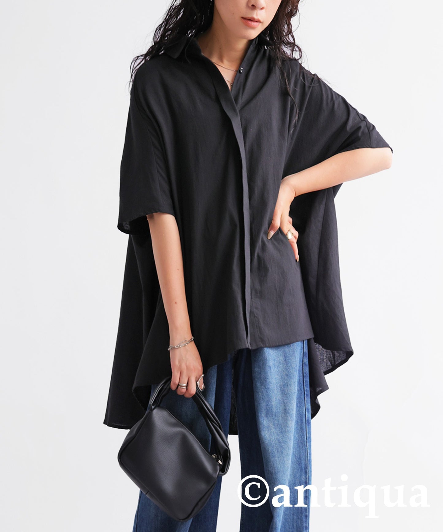 Cotton drape shirt women's tops