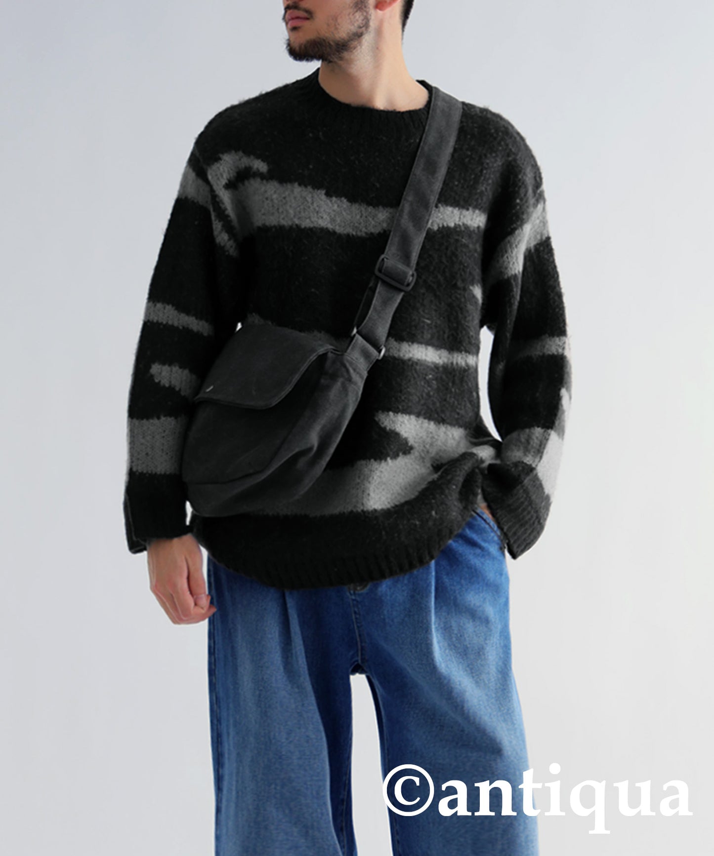 Zebra pattern Knit tops Men's