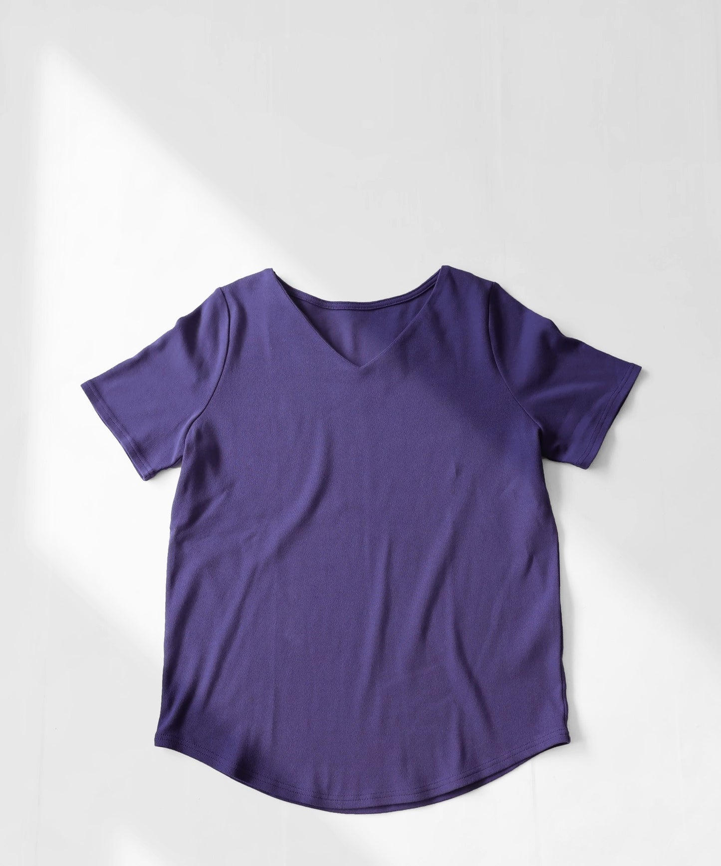 V neck Ladies short sleeve T -shirt Cotton