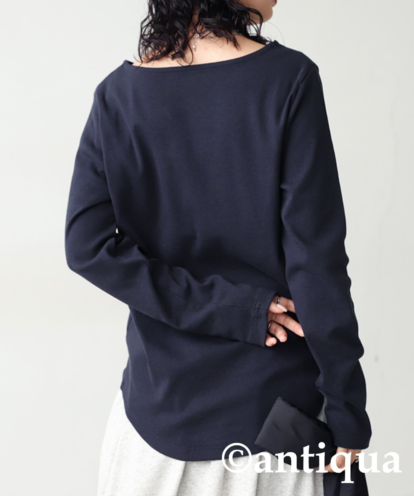 Cotton V -neck Long sleeve T-shirt Ladies Tops Cotton