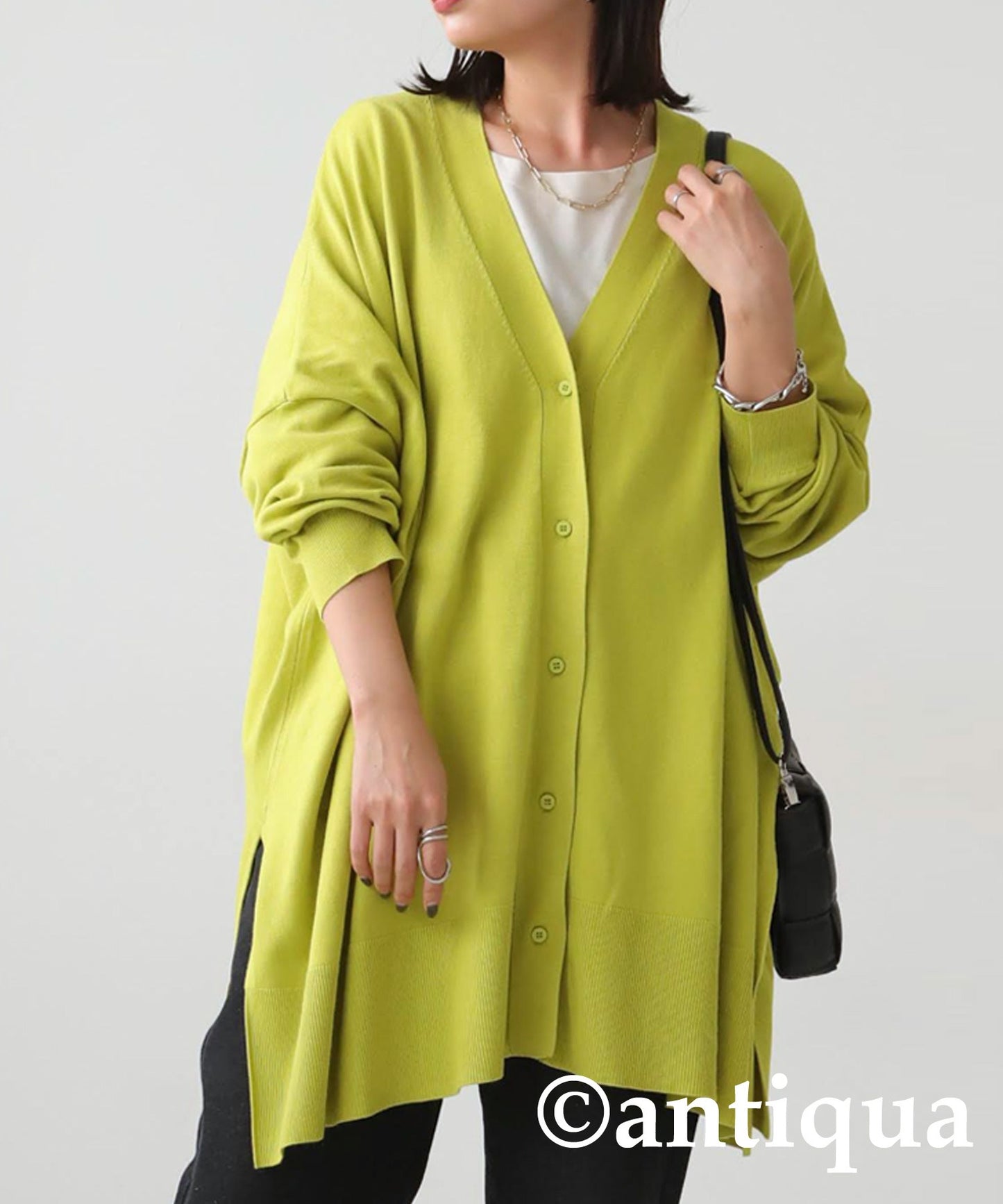 Function Material Wide Cardigan Ladies Tops