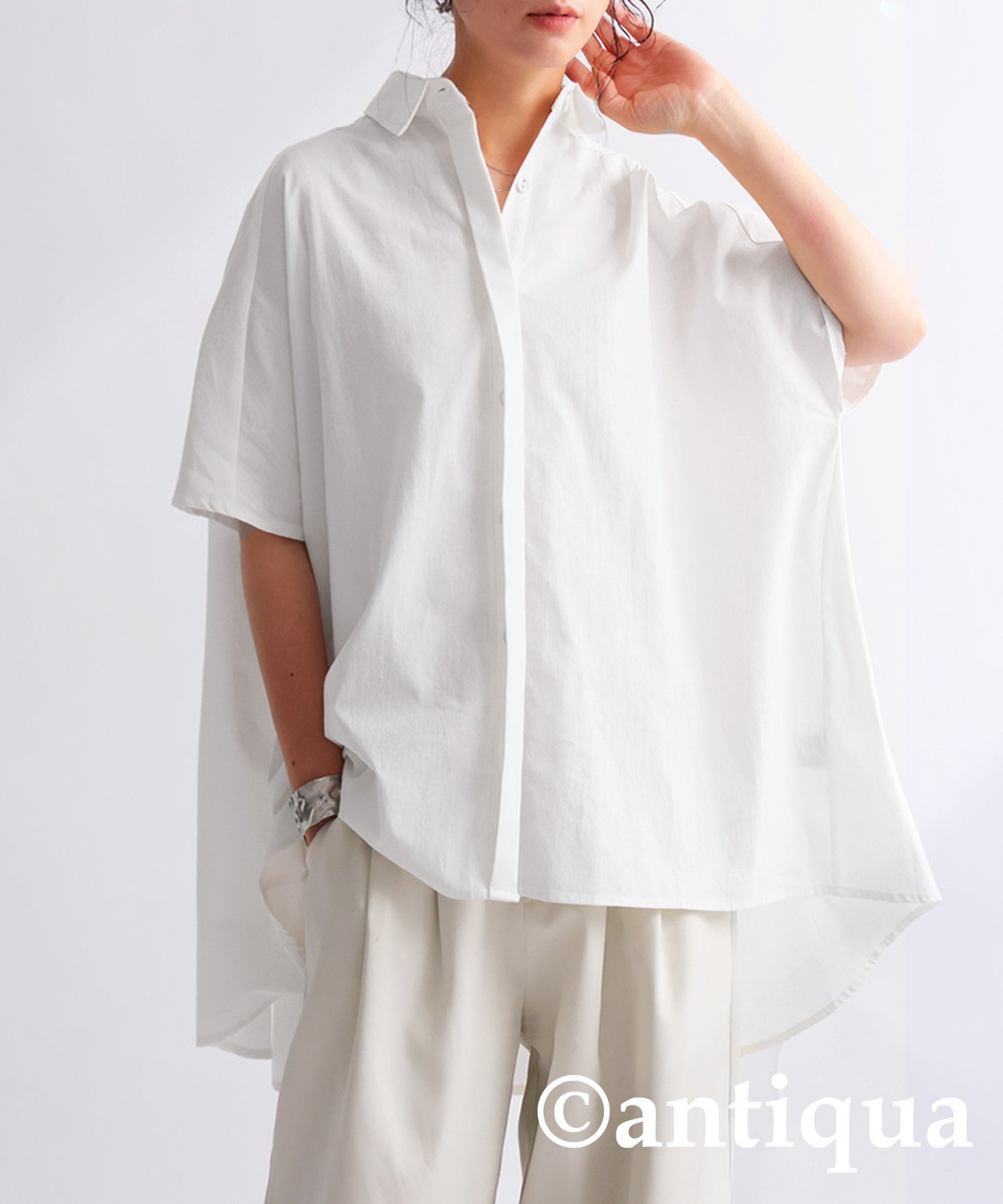 Cotton drape shirt women's tops