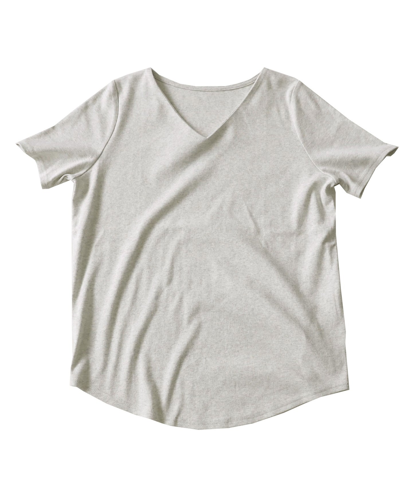 V neck Ladies short sleeve T -shirt Cotton