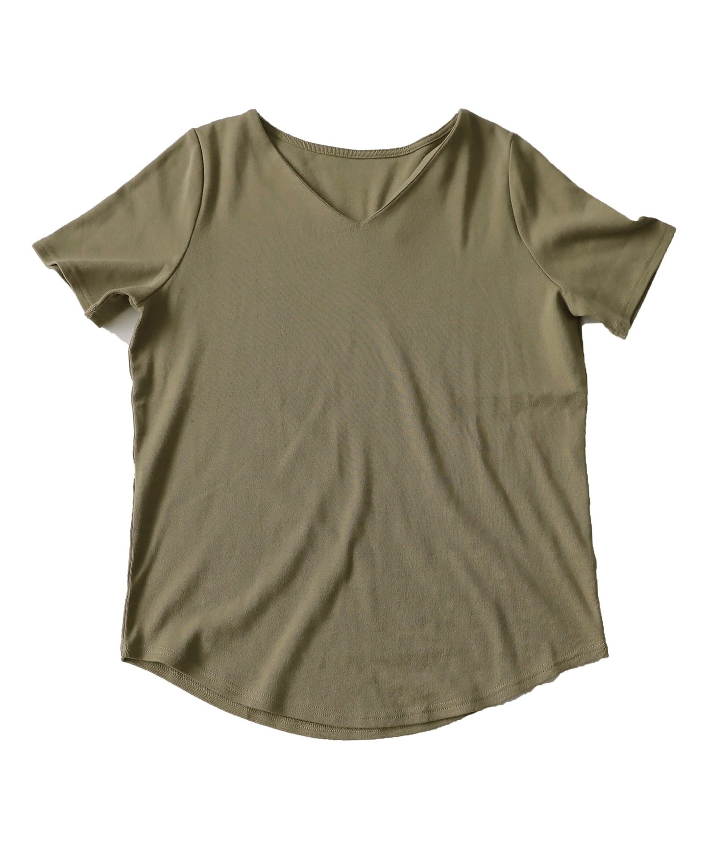 V neck Ladies short sleeve T -shirt Cotton