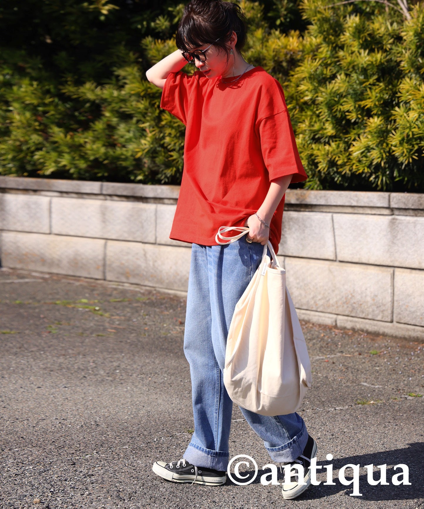 Basque fabric Ladies T -shirt Short-Sleeve Cotton 100% plain