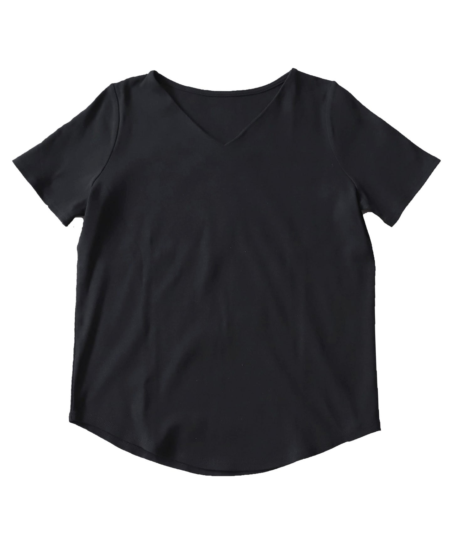 V neck Ladies short sleeve T -shirt Cotton