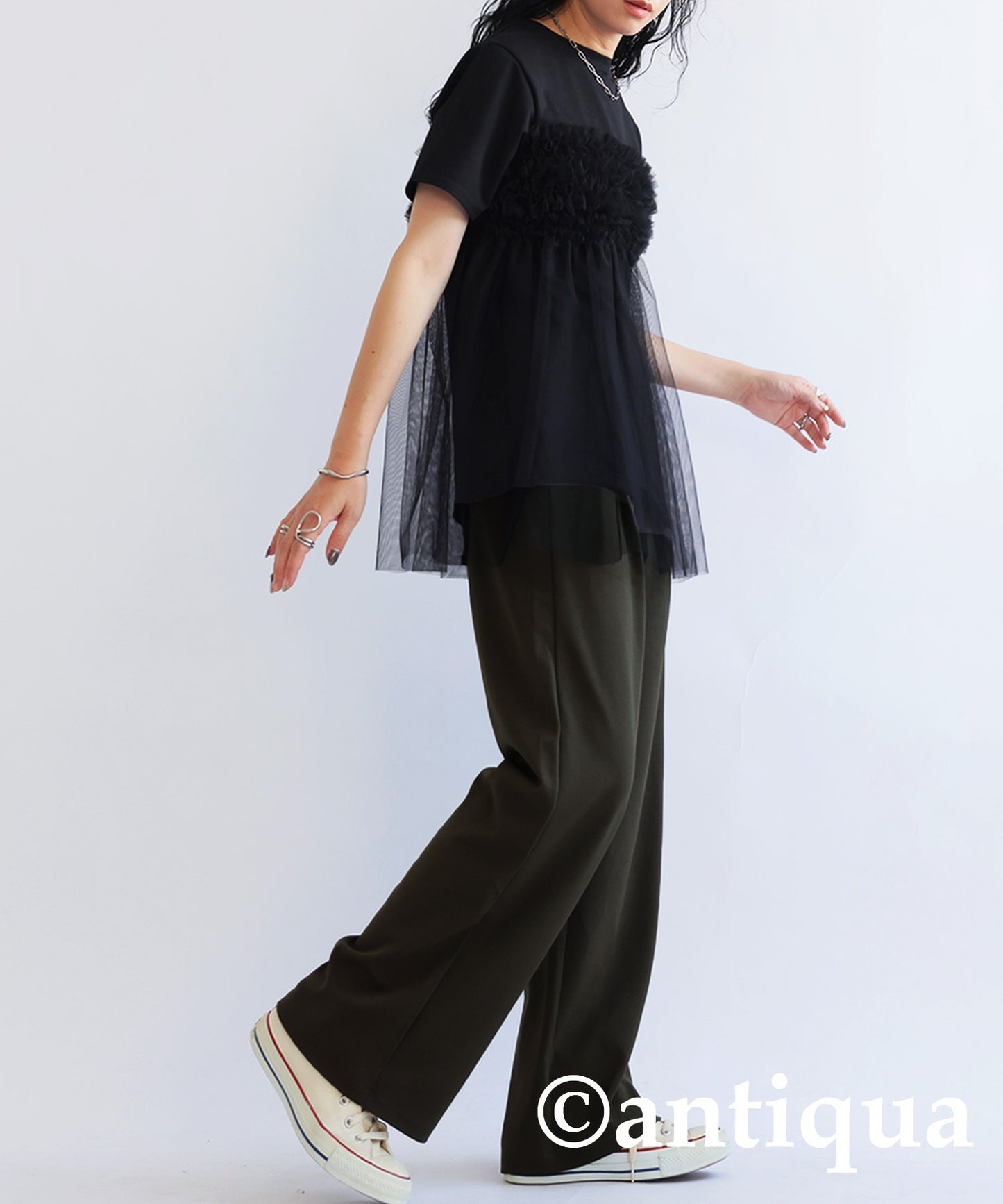 Georgette fabric Straight Pants Ladies