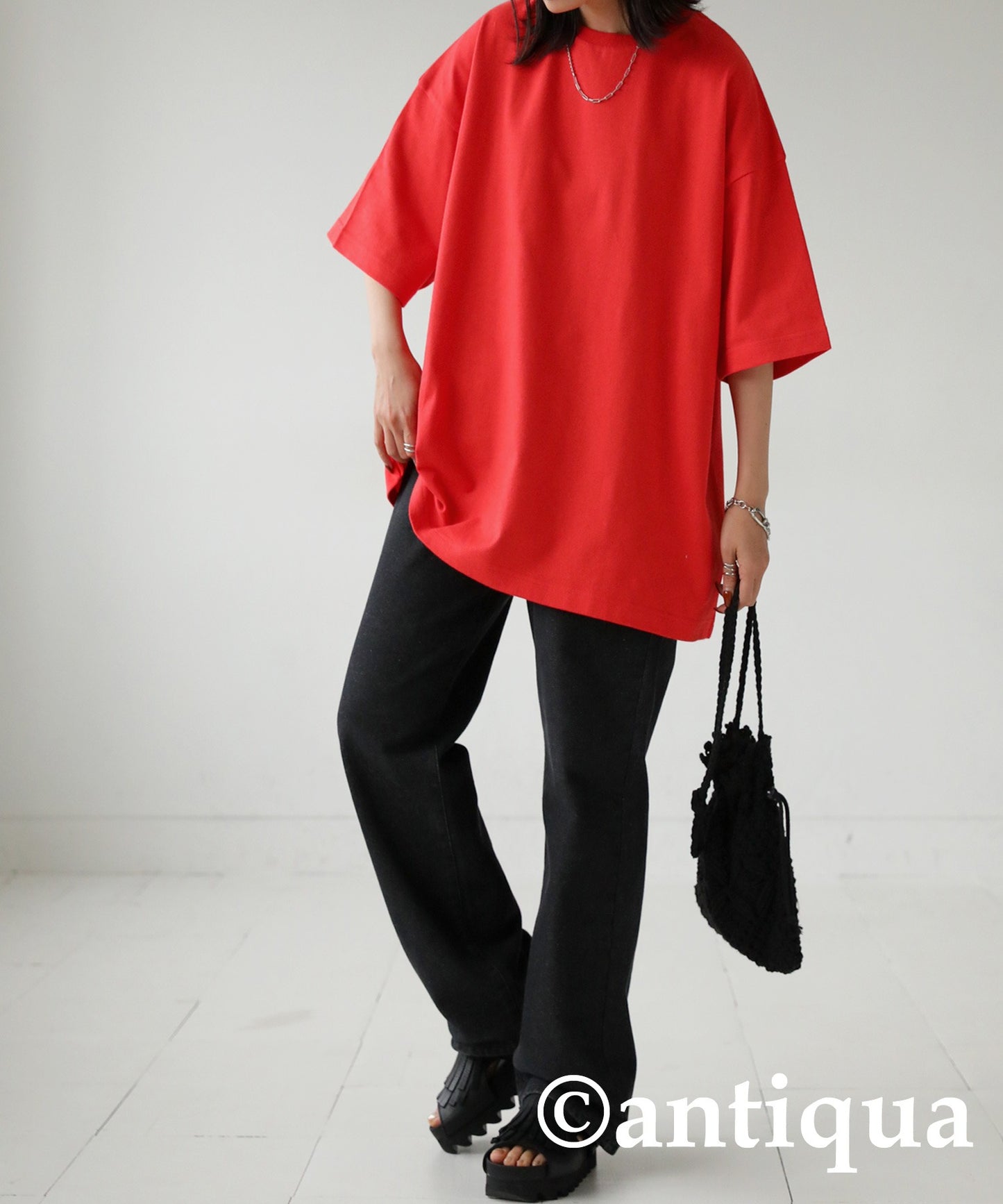 Basque fabric Ladies T -shirt Short-Sleeve Cotton 100% plain