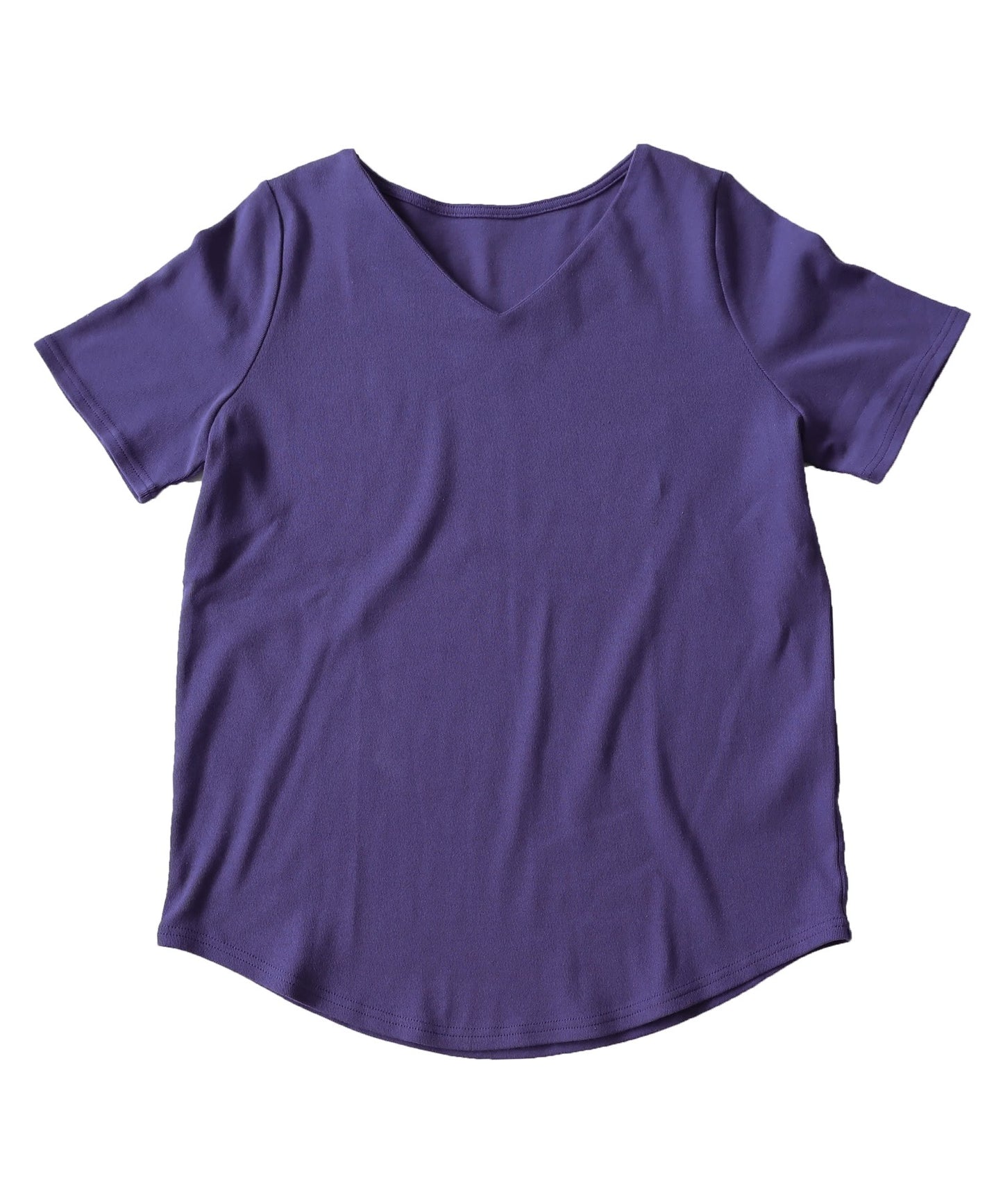 V neck Ladies short sleeve T -shirt Cotton