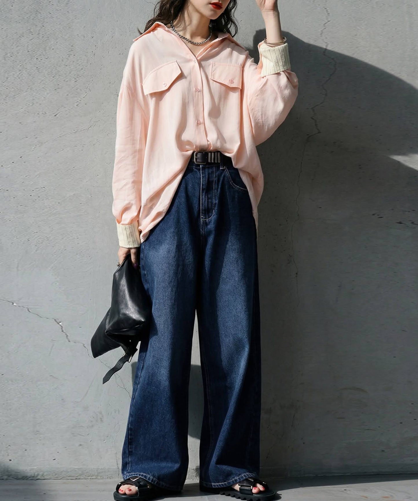 Wide Denim Pants Ladies