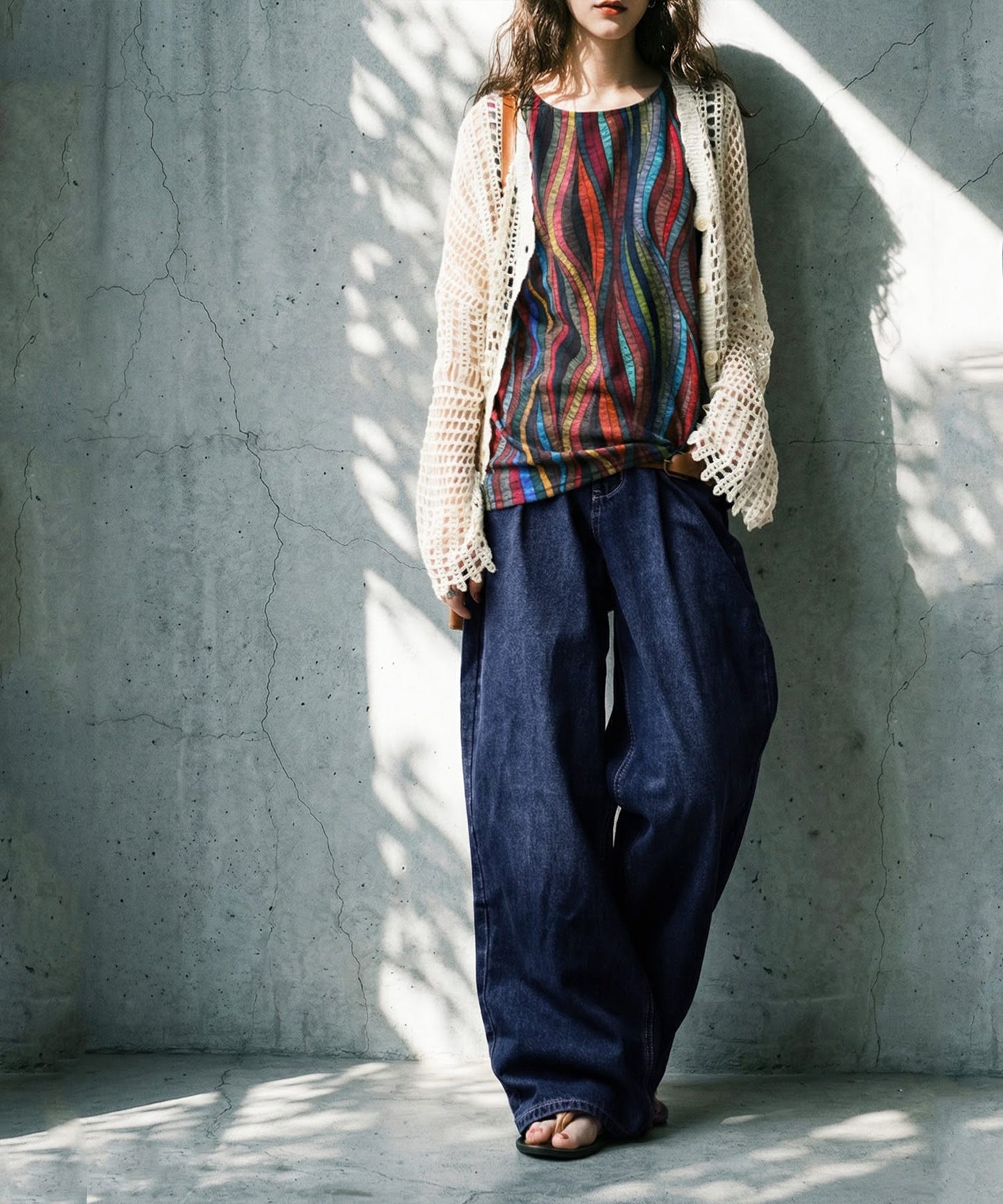 Wide Denim Pants Ladies