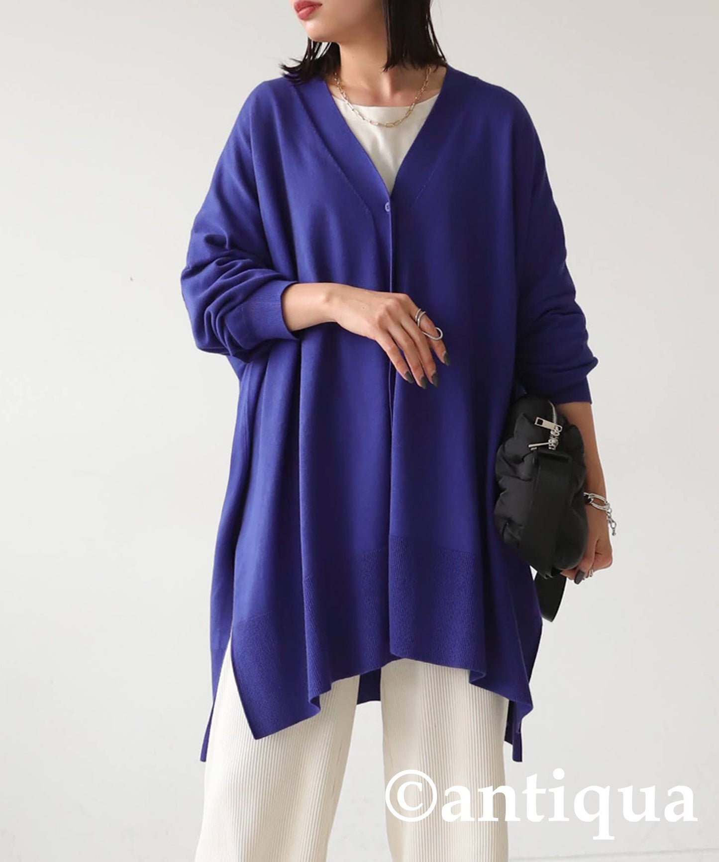 Function Material Wide Cardigan Ladies Tops