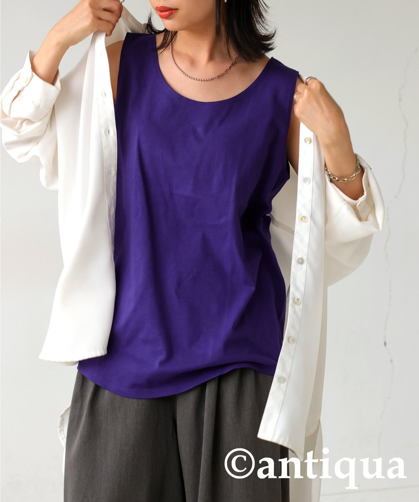 100% Cotton Round Tank Top Ladies