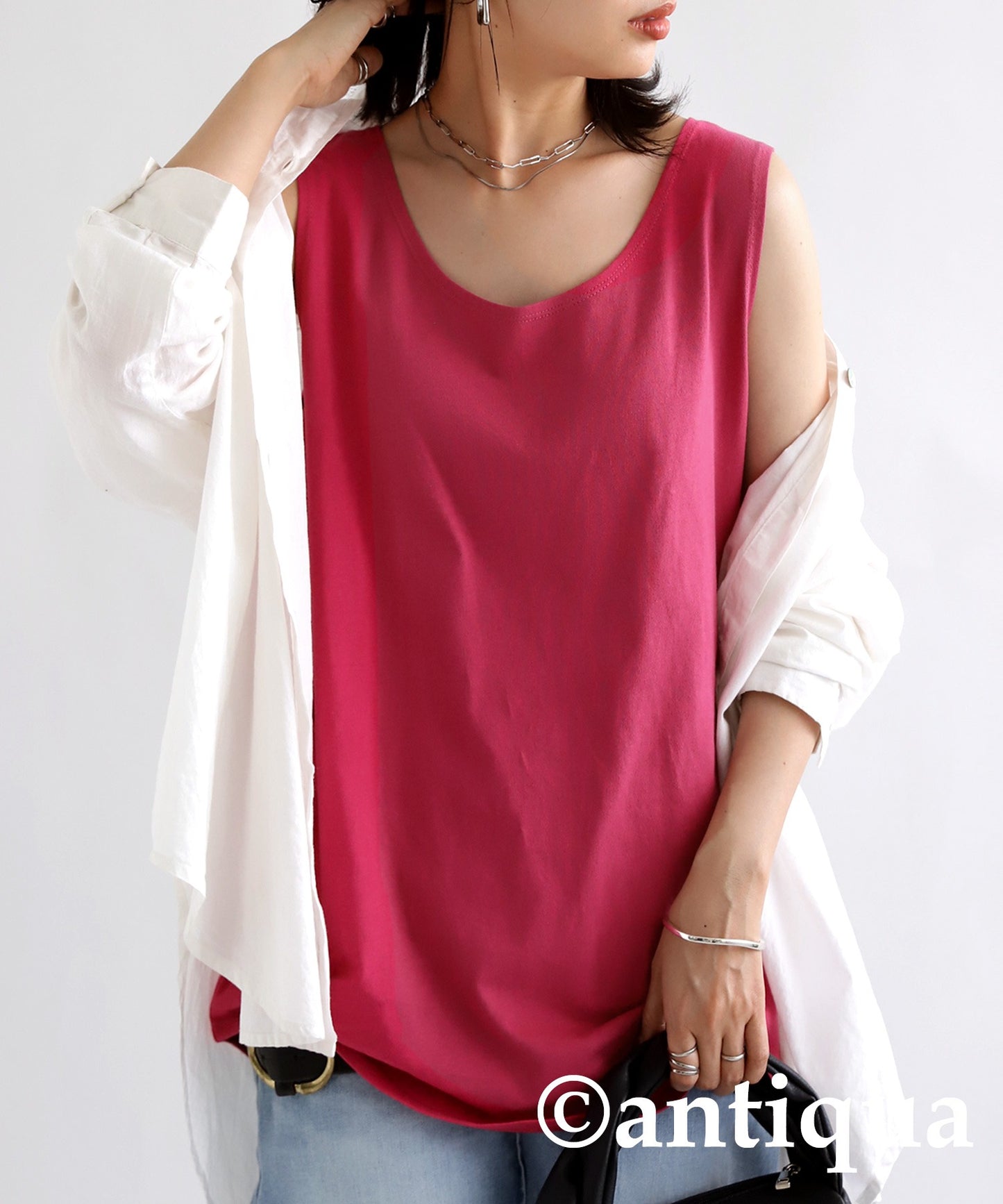 100% Cotton Round Tank Top Ladies
