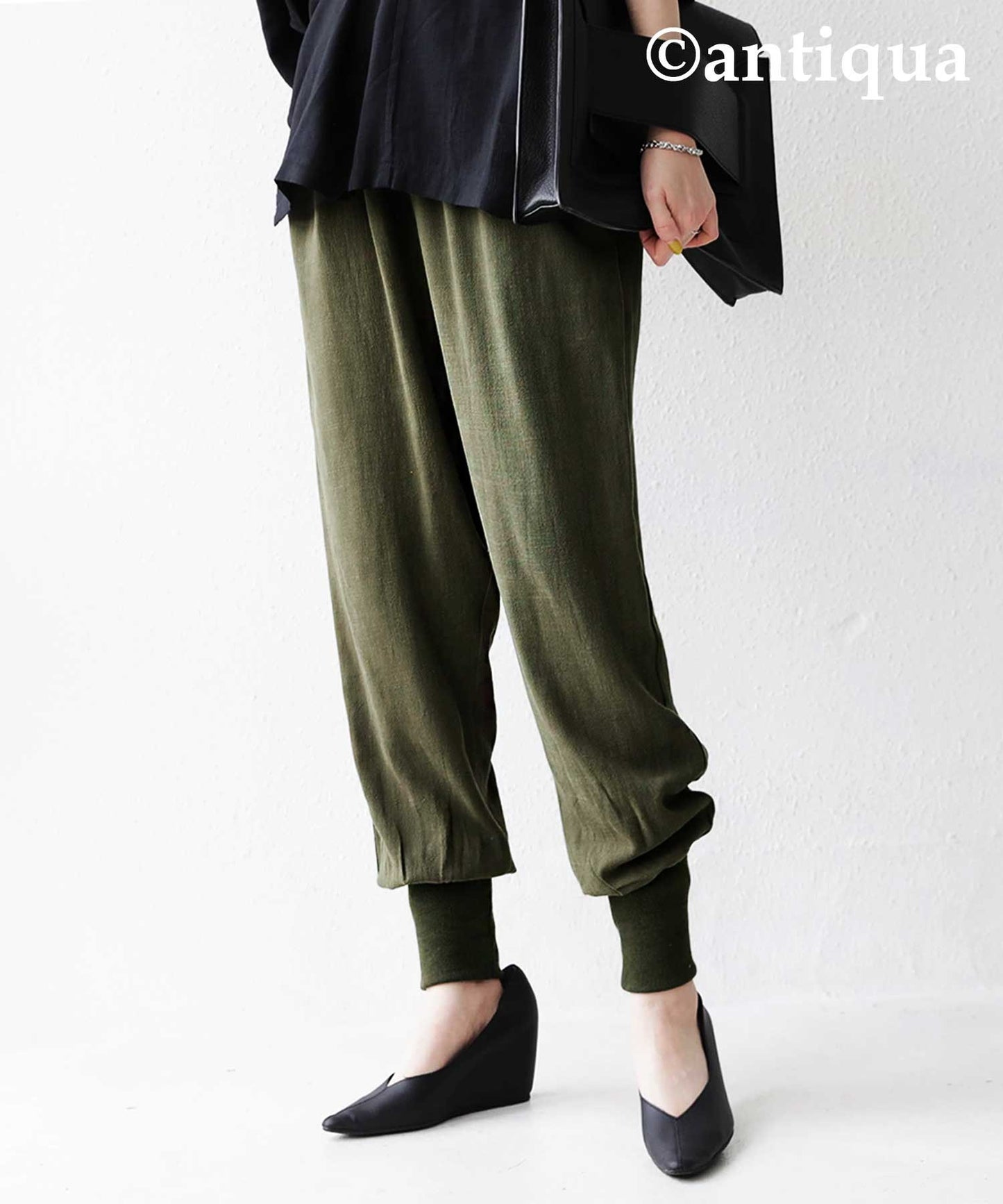 Hem rib Tapered pants Ladies