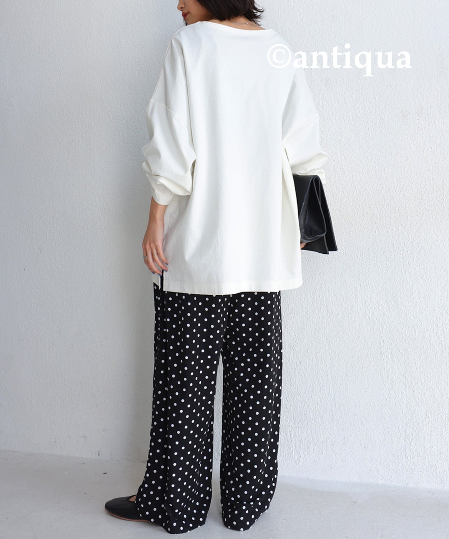 Dot pattern wide pants Ladies