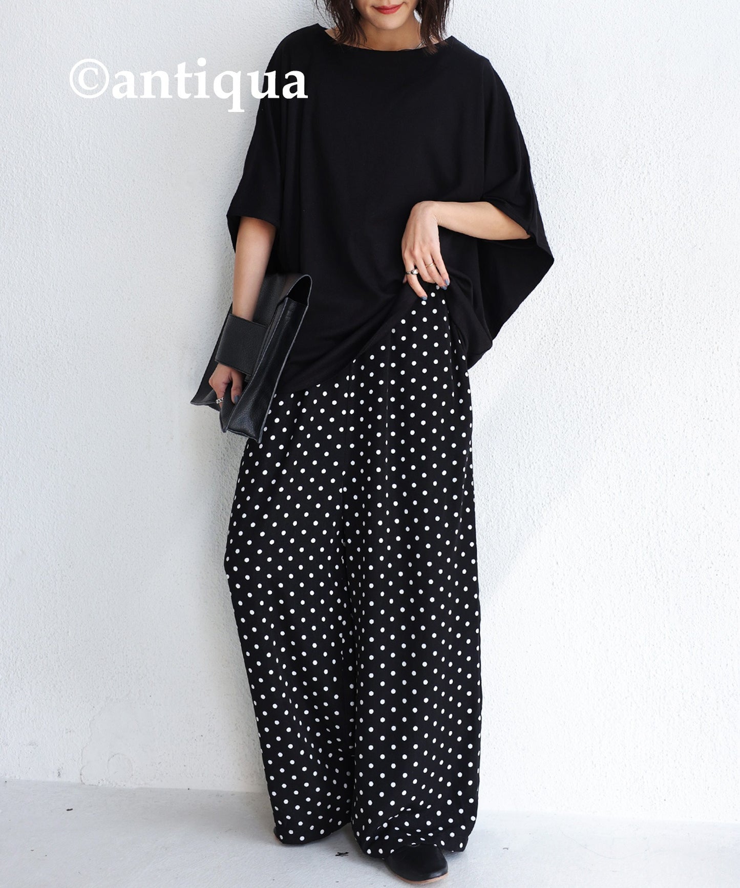 Dot pattern wide pants Ladies